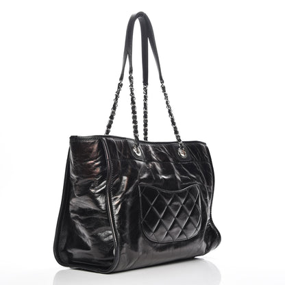 Chanel Glazed Calfskin Small Deauville Tote Black 3 of 7
