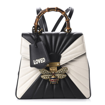 Gucci Calfskin Bamboo Trapuntata Queen Margaret Backpack Mystic White Black 1 of 9