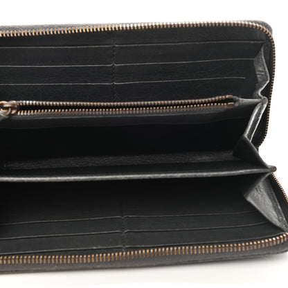 Balenciaga Agneau Classic Hardware Continental Zip Around Wallet Gris Tarmac 5 of 8