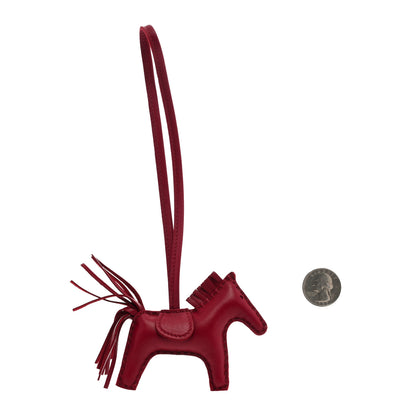 Hermes Milo Lambskin Grigri Rodeo Horse Bag Charm PM Rubis 2 of 3