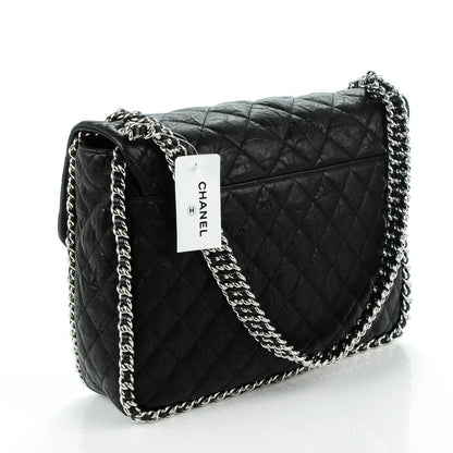 Chanel Washed Lambskin Quilted Maxi Chain Around Flap Black 3 of 7