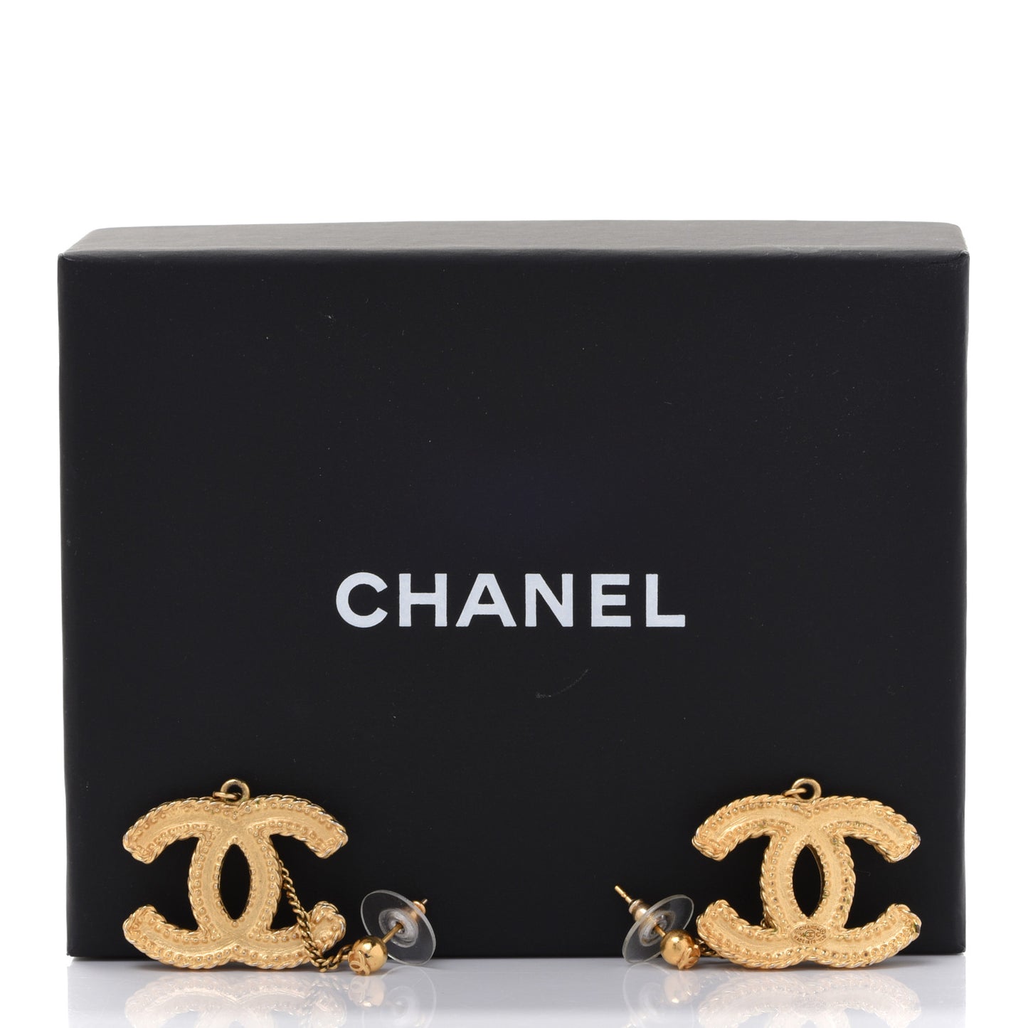 CC Drop Earrings Matte Gold