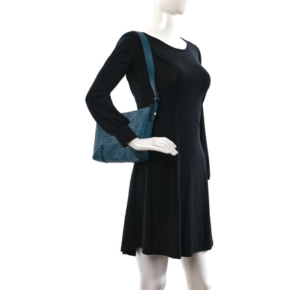 MCM Calfskin Ottomar Monogram Medium Klara Shoulder Bag Blue 3 of 8