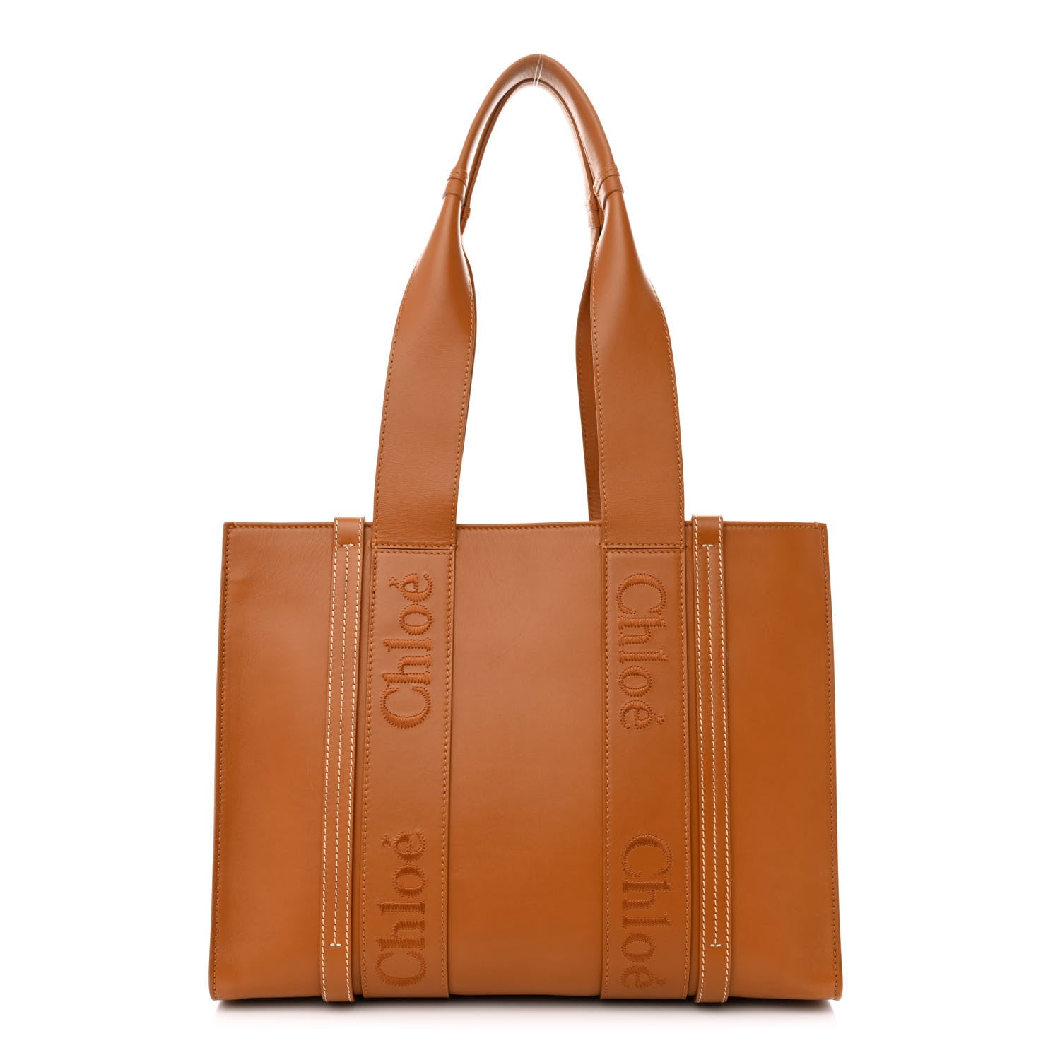 Chloe Calfskin Medium Woody Tote Caramel 1 of 9