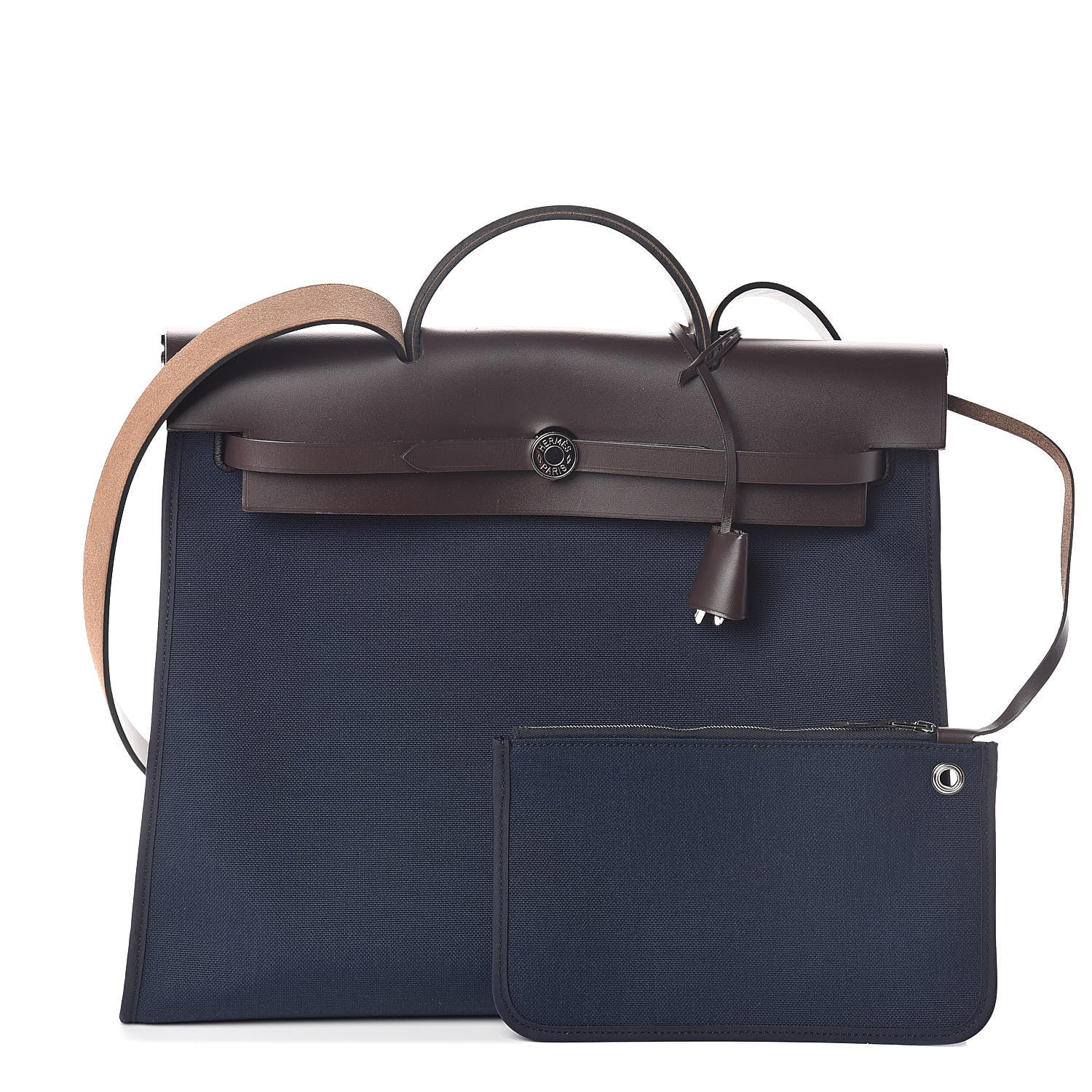 Hermes Toile Vache Hunter Herbag Zip 39 MM Bleu Marine Ebene 1 of 9