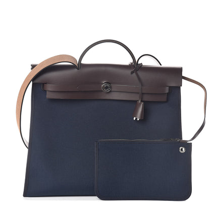 Hermes Toile Vache Hunter Herbag Zip 39 MM Bleu Marine Ebene 1 of 9