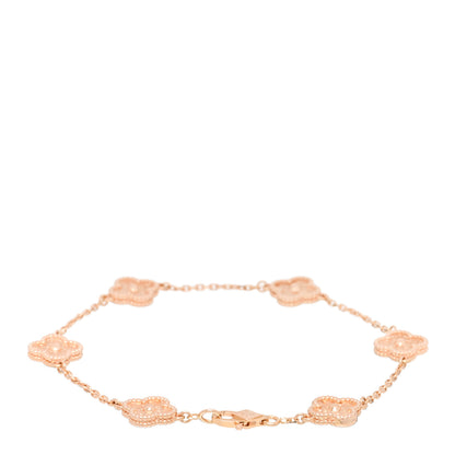 Van Cleef & Arpels 18K Rose Gold 6 Motifs Sweet Alhambra Bracelet 2 of 4