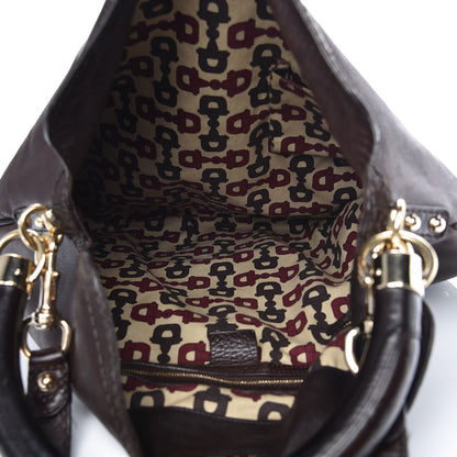 Gucci Calfskin Large Indy Top Handle Hobo Dark Brown 5 of 12