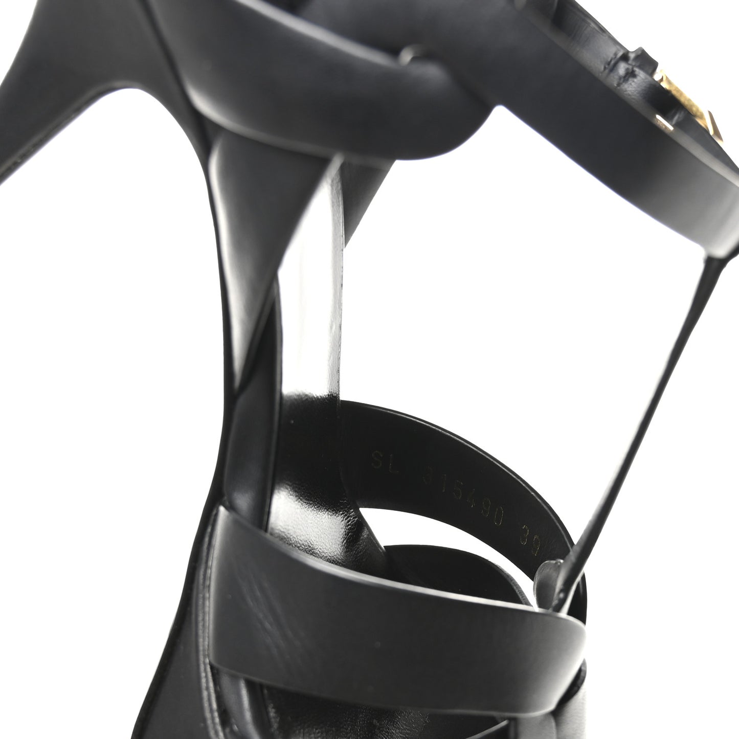 Calfskin Tribute 75 Platform Sandals 39 Black