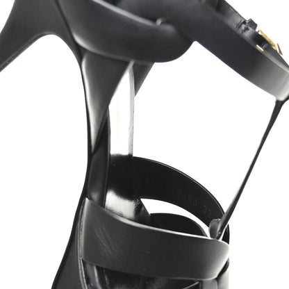Saint Laurent Calfskin Tribute 75 Platform Sandals 39 Black 8 of 9