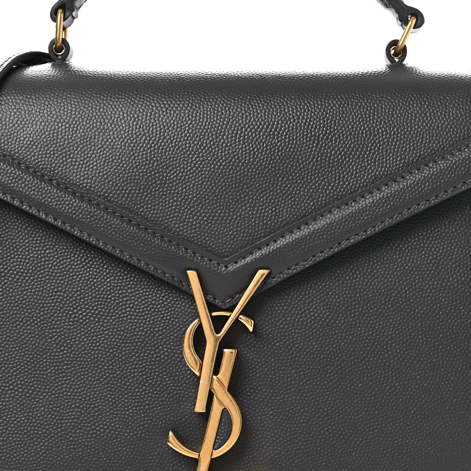 Saint Laurent Grain de Poudre Mini Classic Monogram Cassandra Top Handle Storm 8 of 10
