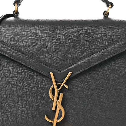 Saint Laurent Grain de Poudre Mini Classic Monogram Cassandra Top Handle Storm 8 of 10