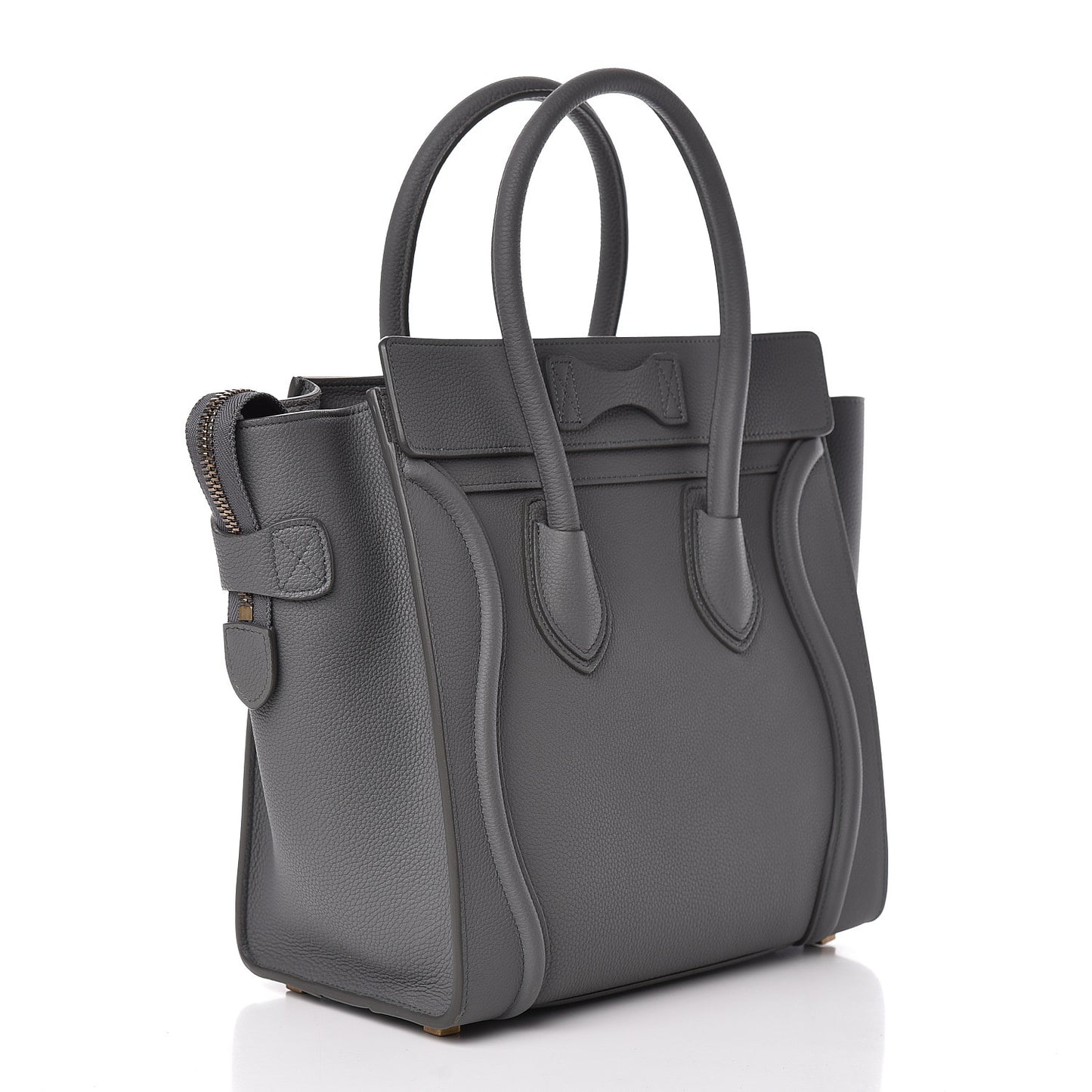 Baby Drummed Calfskin Micro Luggage Kohl