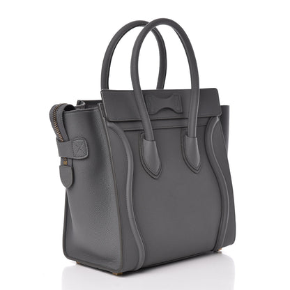 Celine Baby Drummed Calfskin Micro Luggage Kohl 3 of 13