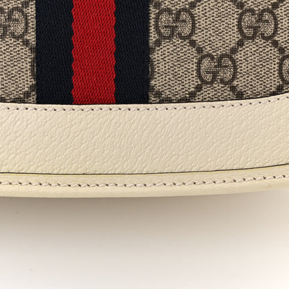 Gucci GG Supreme Monogram Web Large Ophidia Shoulder Bag Beige Ebony Mystic White 13 of 15