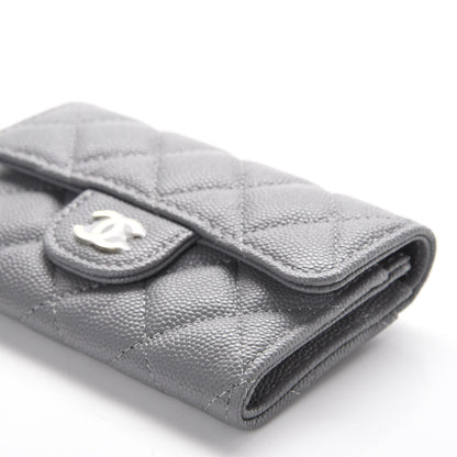 Chanel Caviar Quilted Flap Card Holder Wallet Dark Grey 7 of 10