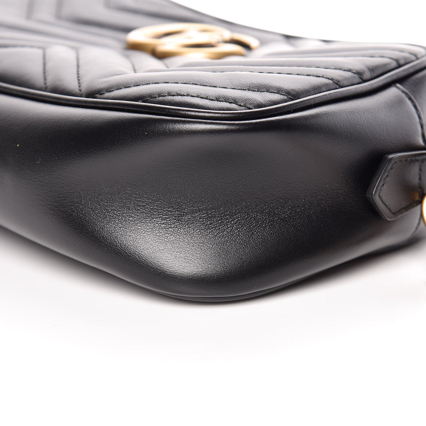 Calfskin Matelasse Small GG Marmont Chain Shoulder Bag Black