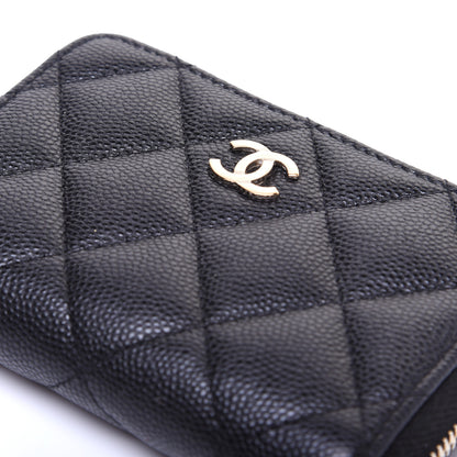 Chanel Caviar Quilted Zip Coin Purse Black 11 of 11