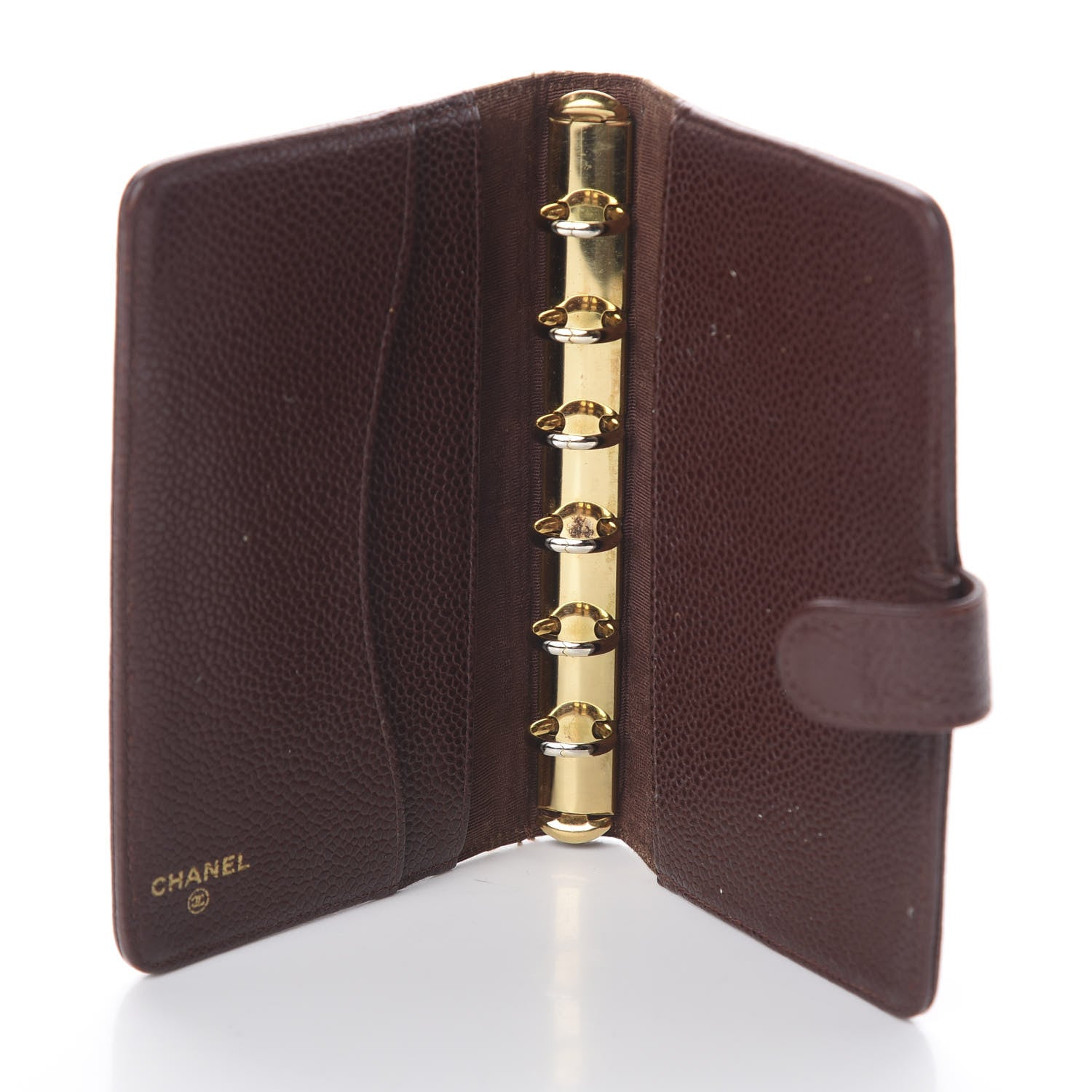 Chanel Caviar CC Small Ring Agenda Planner Brown 4 of 6