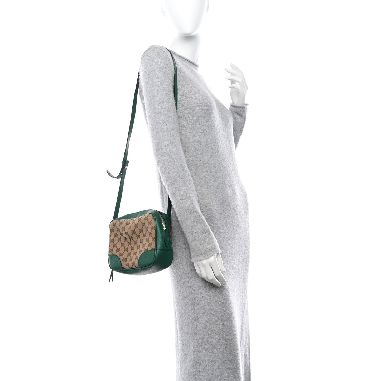 Monogram Dollar Calfskin Mini Bree Messenger Bag Beige Ebony Emerald