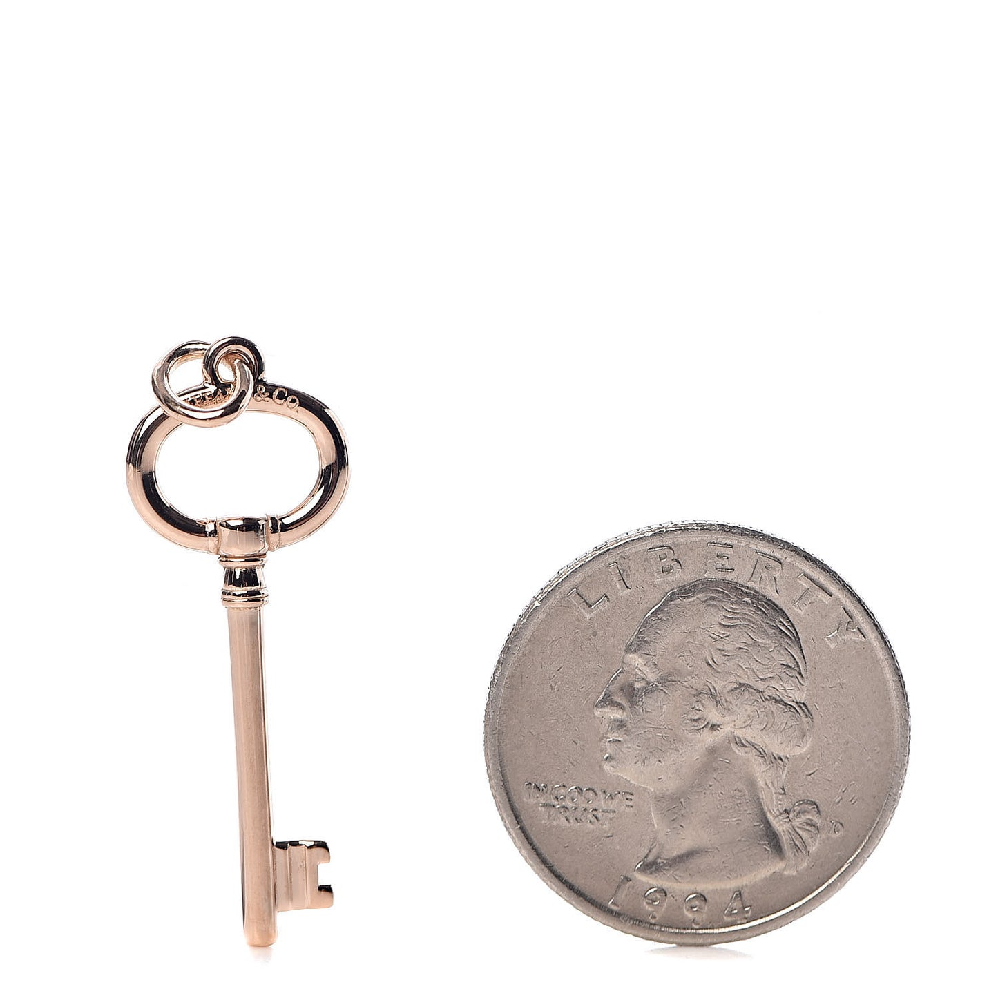 18K Rose Gold Small Oval Key Pendant