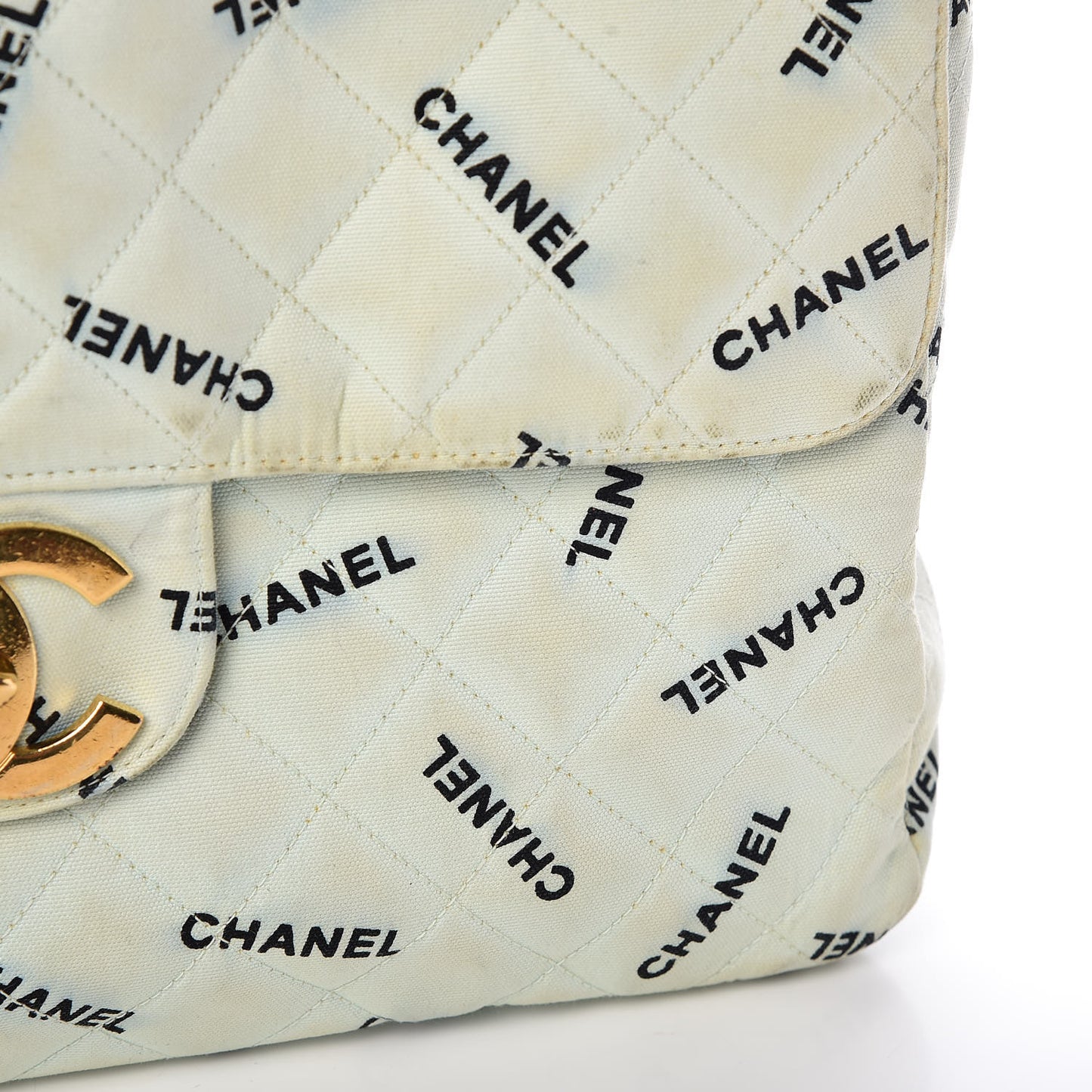 Canvas Quilted XL Jumbo Single Flap Green