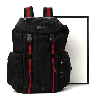 Gucci Techno Canvas Web Double Buckle Backpack Black 11 of 11