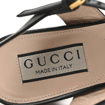 Gucci Malaga Kid Horsebit Lady 75mm Sandals 36.5 Black 8 of 9