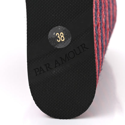 Gucci Lifford Calfskin Aitana Espadrille Platform 45/130mm Wedge Sandals 38 Hibiscus Red 7 of 9