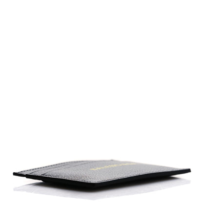 Balenciaga Grained Calfskin Logo Cash Card Holder Black Fluo Yellow 4 of 9