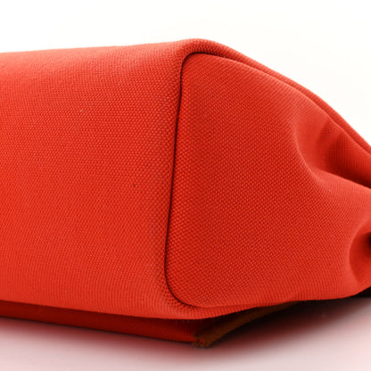 Hermes Vache Hunter Toile Herbag Zip Retourne 31 PM Capucine Fauve 11 of 12