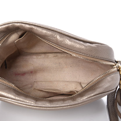 Gucci Metallic Pebbled Calfskin Small Soho Disco Bag Golden Beige 5 of 9