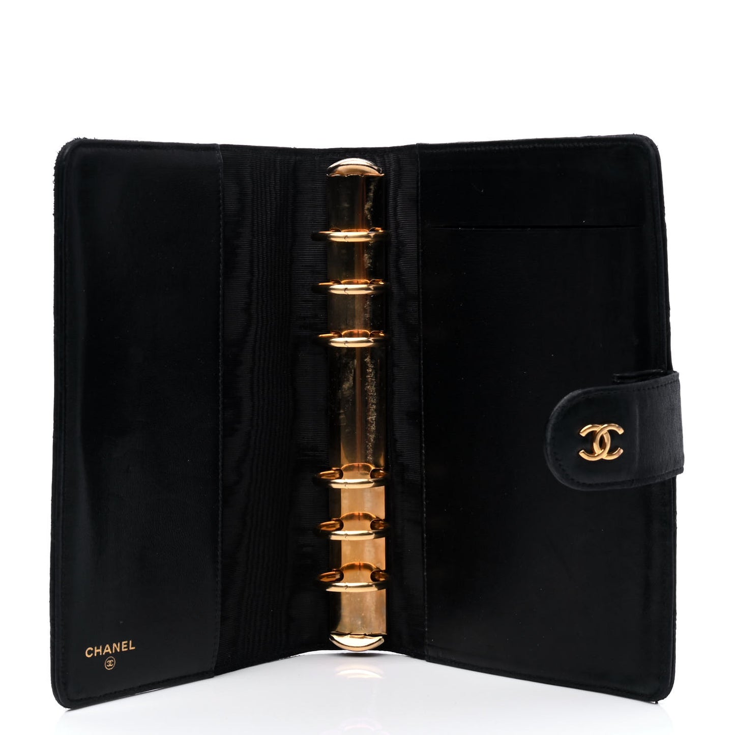 Lambskin Quilted Agenda Cover Black