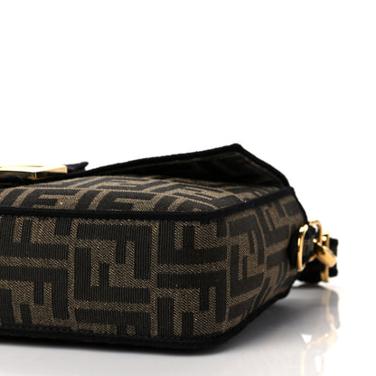 Fendi Fabric Jacquard FF 1974 Medium Baguette Tobacco Moro Black 8 of 8