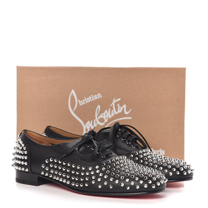Christian Louboutin Calfskin Spike Mens Freddy Flat 45 Black 8 of 8