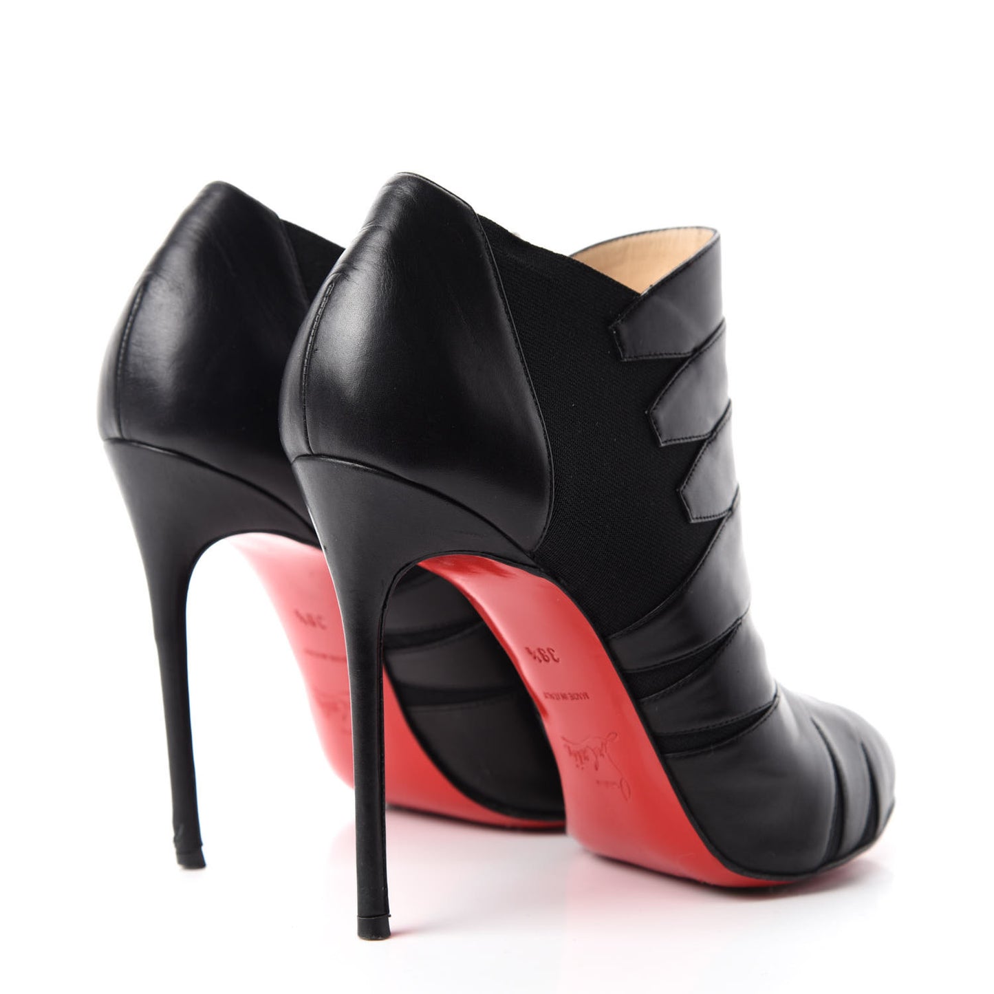 Calfskin Lina 120 Ankle Booties 38.5 Black
