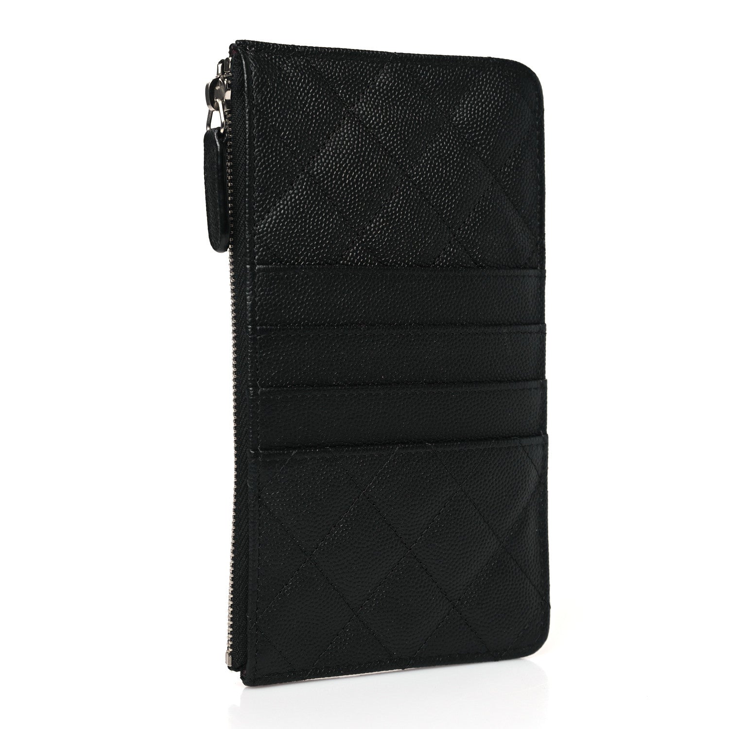Chanel Caviar Quilted Classic Flat Wallet Pouch Black 3 of 9