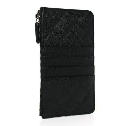 Chanel Caviar Quilted Classic Flat Wallet Pouch Black 3 of 9
