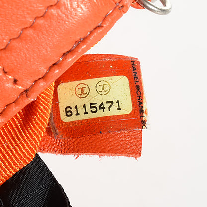 Chanel Lambskin Square Stitched Micro Convertible Flap Belt Bag Orange 9 of 10