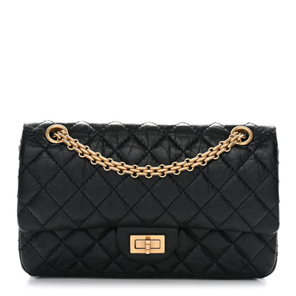 Chanel Aged Calfskin Quilted 2.55 Reissue 225 Flap Black Black 1 of 10