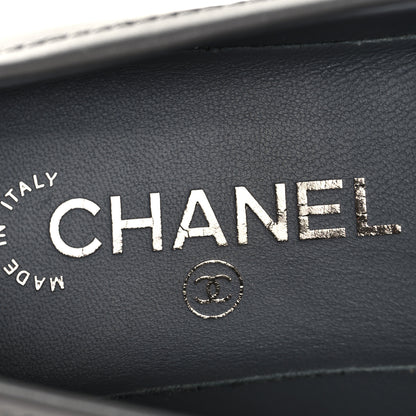 Chanel Lambskin Quilted CC Turnlock Loafers 37.5 Dark Grey 9 of 10
