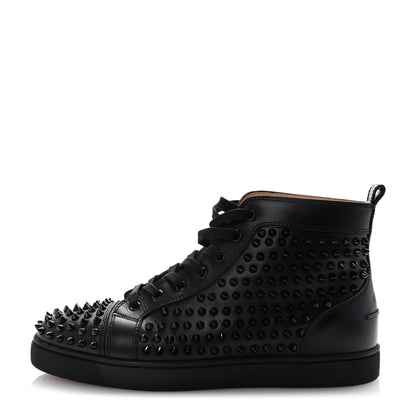 Christian Louboutin Calfskin Mens Louis Spikes Flat Sneakers 43 Black 1 of 8