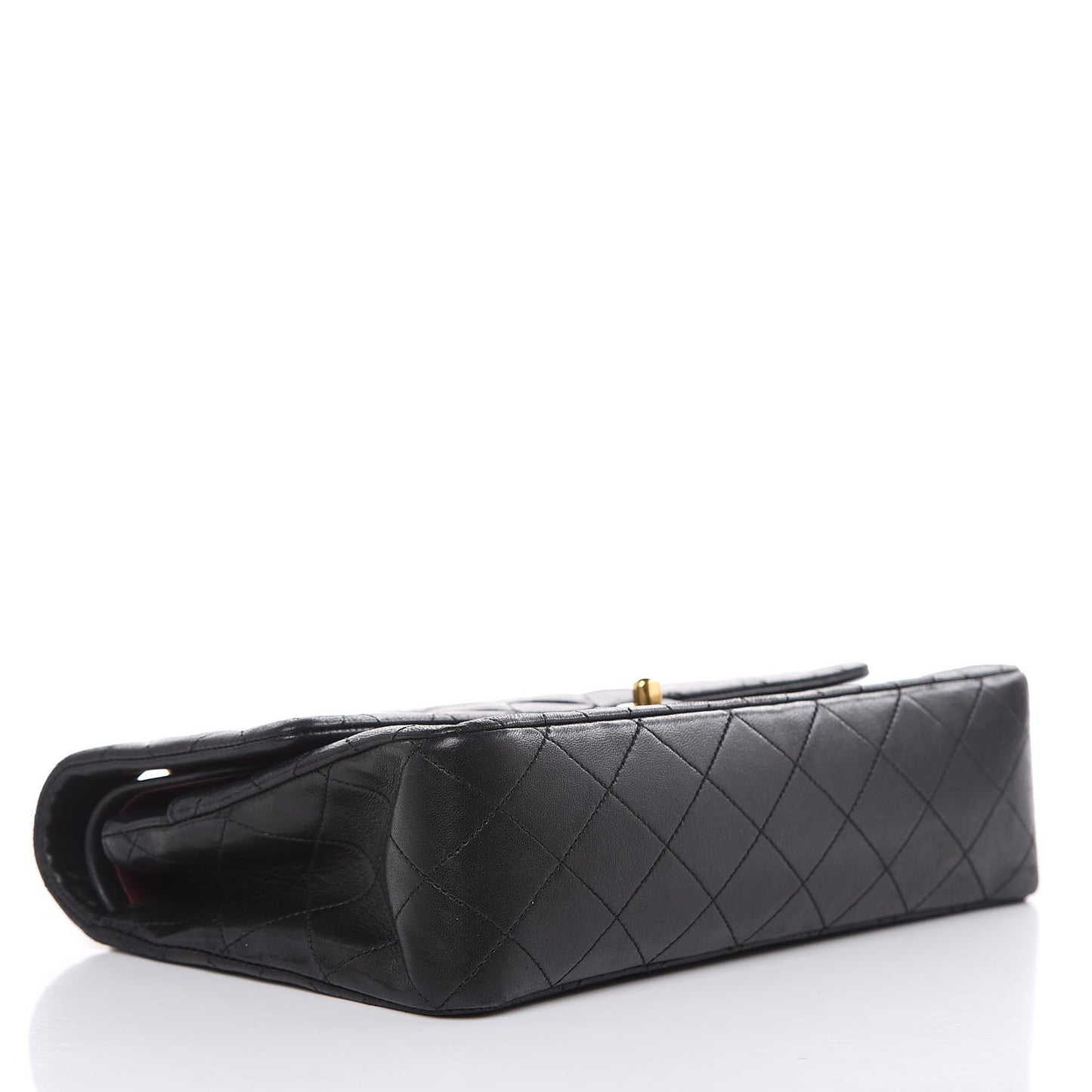 Lambskin Quilted Medium Double Flap Black
