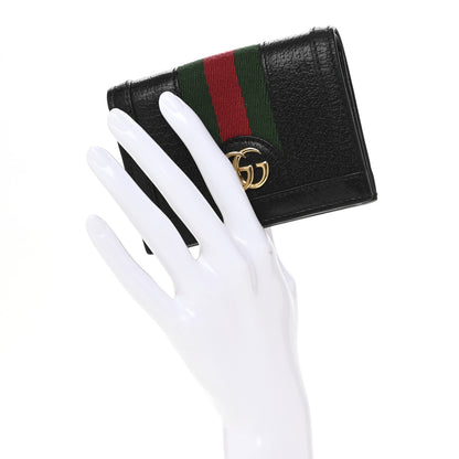 Gucci Calfskin Web Ophidia Card Case Black 2 of 9