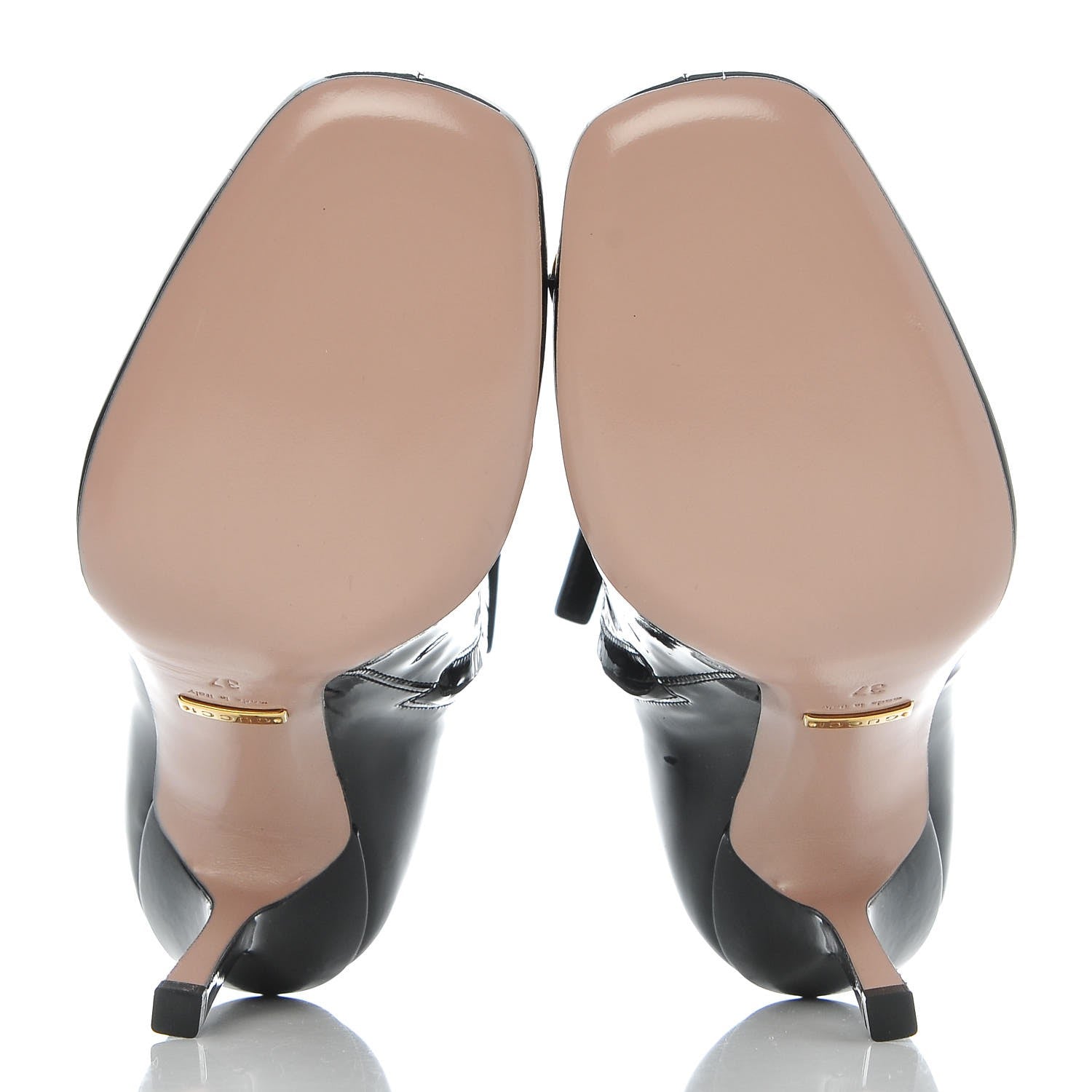 Gucci Patent Horsebit Ankle Booties 37 Black 5 of 8