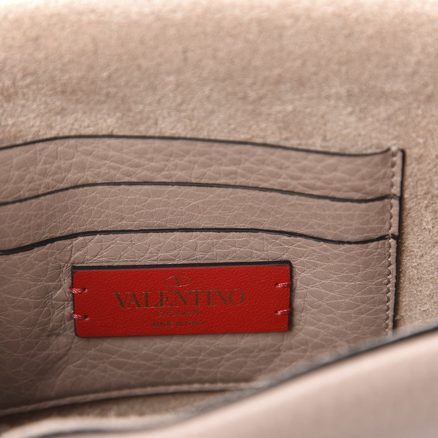 Grainy Calfskin Rockstud Double Flap Belt Bag Poudre
