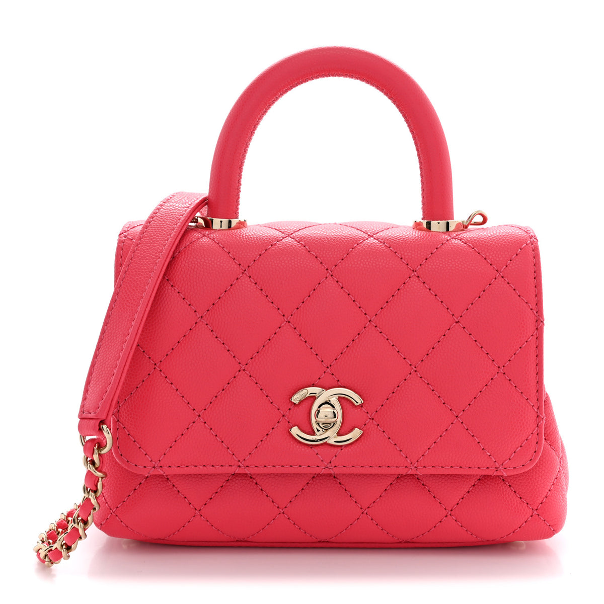 Chanel Caviar Quilted Extra Mini Coco Handle Flap Pink 1 of 10
