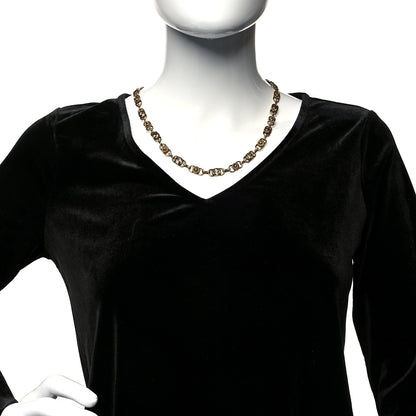 Gucci Metal GG Flower Chain Necklace Aged Gold 2 of 5