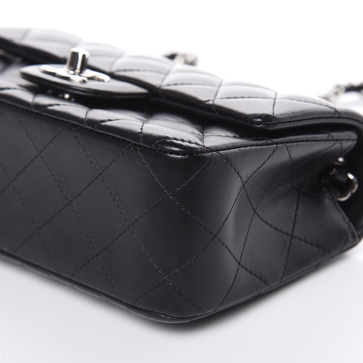 Chanel Lambskin Quilted Mini Rectangular Flap Black 10 of 13