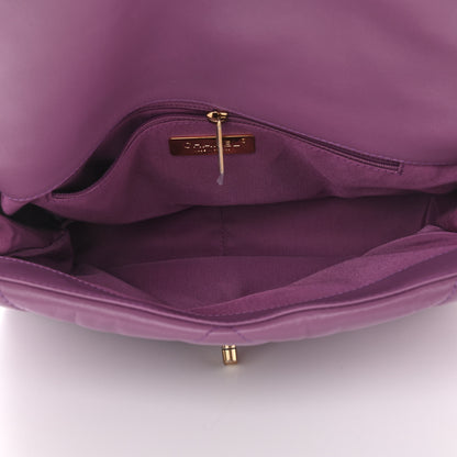 Chanel Goatskin Quilted Large Chanel 19 Flap Purple 5 of 11